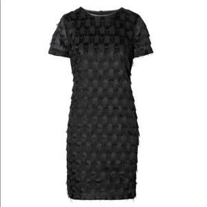 Black Feathered Shift Dress